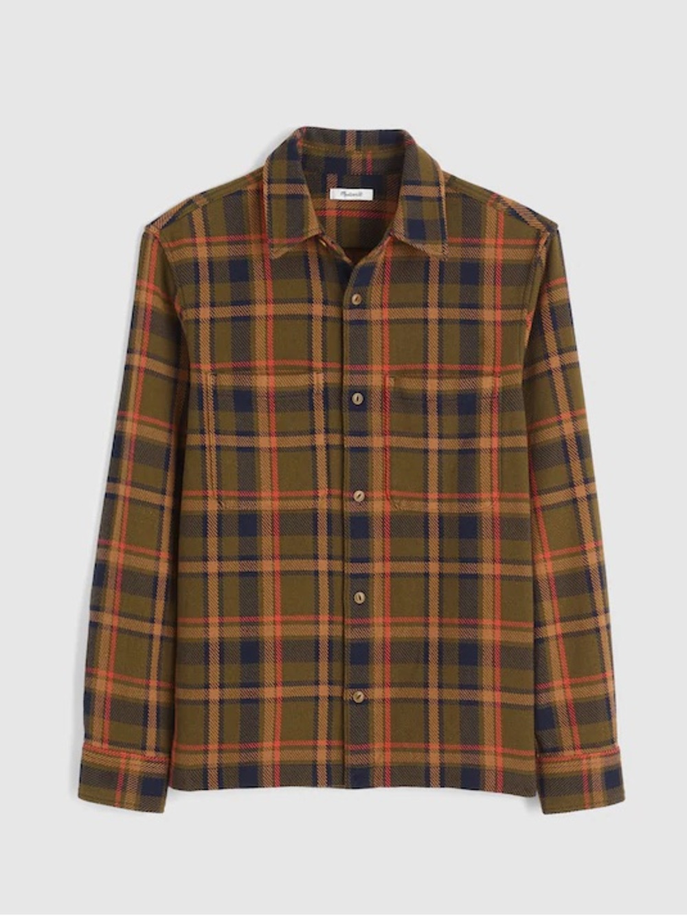 NWT- Madewell- Midweight Flannel Button-Up Shirt. M